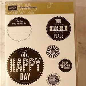 Stampin' Up! STARBURST SAYINGS Unmounted Rubber Stamp Set NEW UNUSED Celebrate